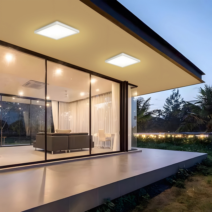 Brilagi - Plafonnier salle de bain ULTRA SLIM LED/24W/230V 42x42 cm blanc IP54