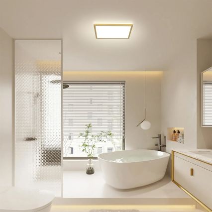 Brilagi - Plafonnier LED pour salle de bains ULTRA SLIM LED/18W/230V 30x30 cm doré IP54