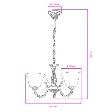 BRILAGI - Lustre à chaîne CLASSIC 3xE14/10W/230V laiton