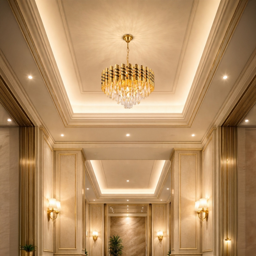 Brilagi - Lustre à chaîne CRISTAL 5xE14/40W/230V Ø 38 cm