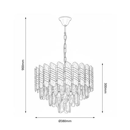 Brilagi - Lustre à chaîne CRISTAL 5xE14/40W/230V Ø 38 cm