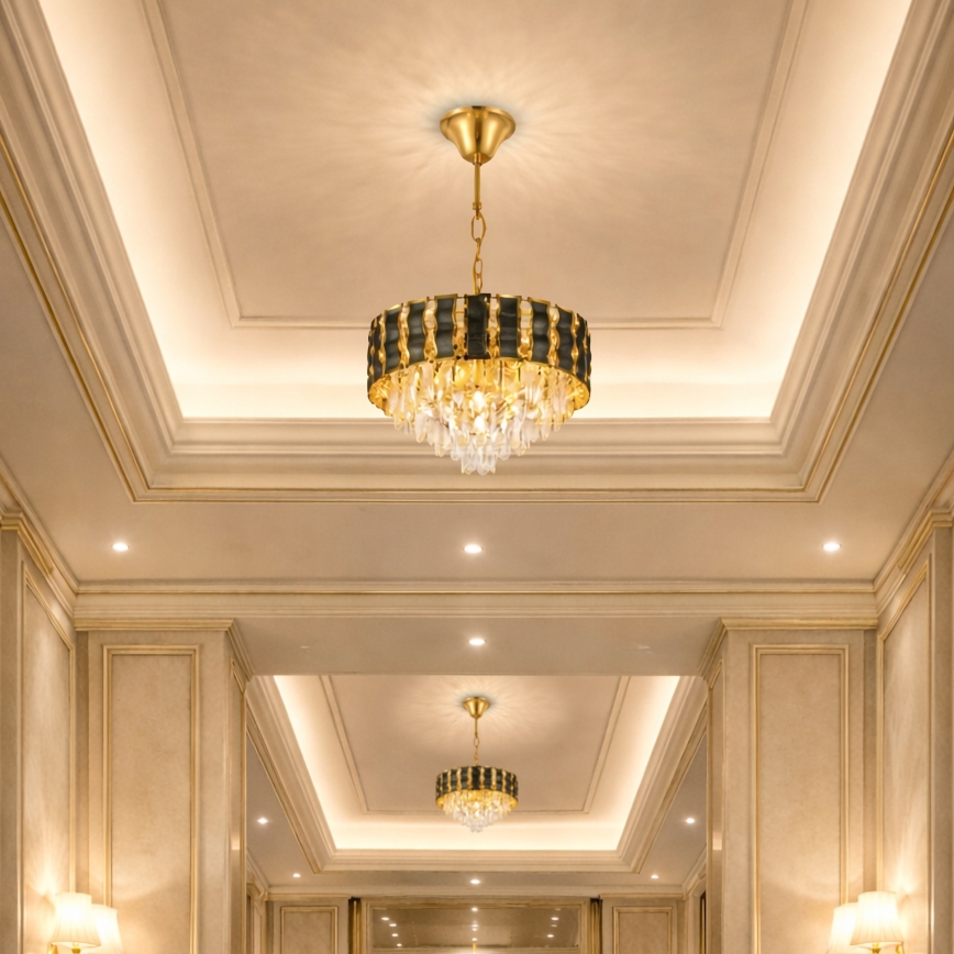 Brilagi - Lustre à chaîne CRISTAL 5xE14/40W/230V Ø 38 cm