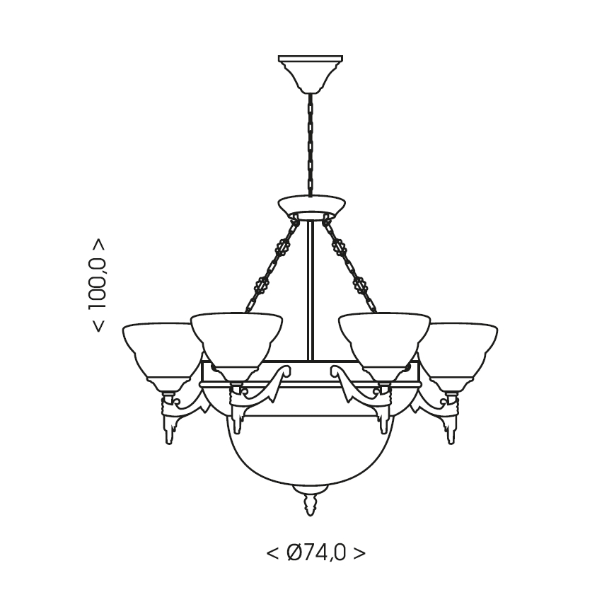 Brilagi - Lustre à chaîne DAHLIA 9xE27/40W/230V Ø 74 cm, laiton