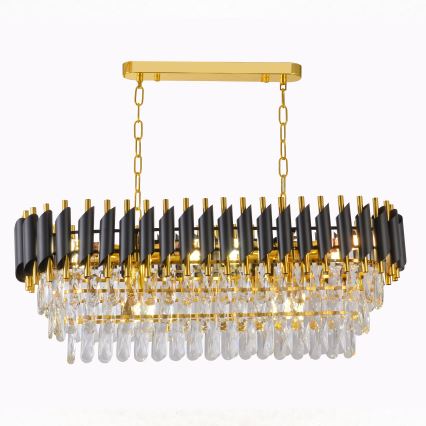 Brilagi - Lustre à chaîne ECLIPSE 10xE14/10W/230V 78x28 cm noir/doré