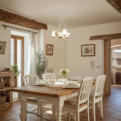 Brilagi - Lustre à chaîne QUEEN 3xE14/40W/230V hêtre/crème