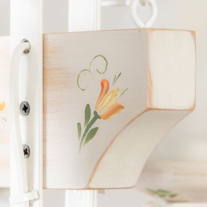 Brilagi - Lustre à chaîne QUEEN 4xE14/40W/230V hêtre/crème