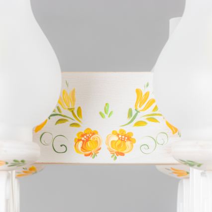 Brilagi - Lustre à chaîne QUEEN 4xE14/40W/230V hêtre/crème