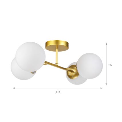 Brilagi - Lustre affleurant MALONY 4xE14/20W/230V doré