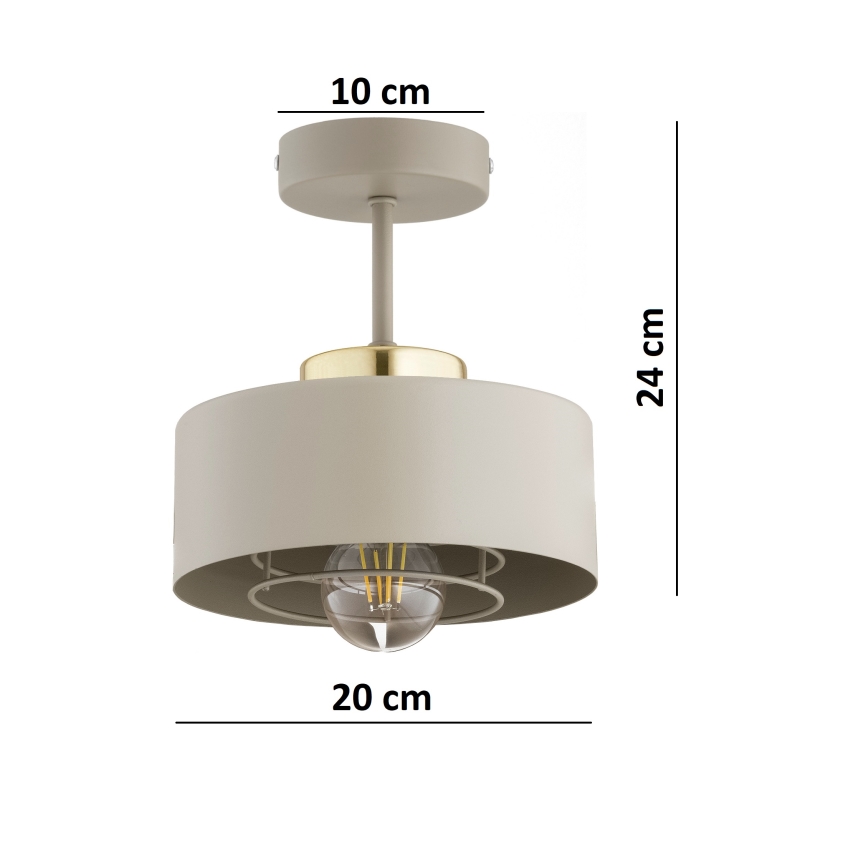 Brilagi - Lustre affleurant SPRING 1xE27/60W/230V beige/doré