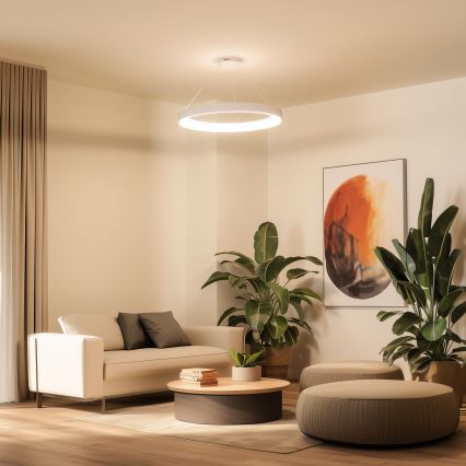 Brilagi - Suspension LED dimmable sur câble FALCON II LED/108W/230V 3000-6500K Ø 80 cm blanc + télécommande