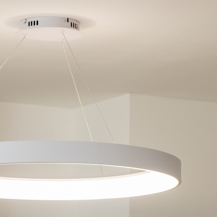 Brilagi - Suspension LED dimmable sur câble FALCON II LED/108W/230V 3000-6500K Ø 80 cm blanc + télécommande
