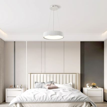 Brilagi - Suspension dimmable sur câble FALCON MODERN LED/30W/230V 3000–6000 K Ø 40 cm blanche + télécommande