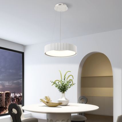 Brilagi - Suspension dimmable sur câble FALCON MODERN LED/30W/230V 3000–6000 K Ø 40 cm blanche + télécommande