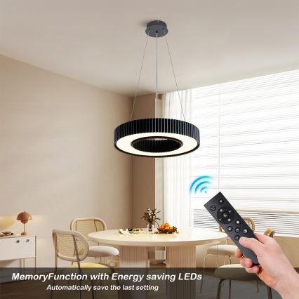Brilagi - Suspension LED dimmable sur câble LUMIX LED/48W/230V 3000-6000K noir Ø 50 cm + télécommande