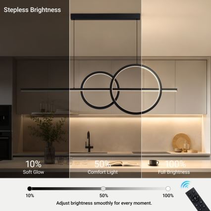 BRILAGI - Suspension LED dimmable sur câble SIGNATURE LED/53W/230V 3000-6000K 120 cm noire + télécommande
