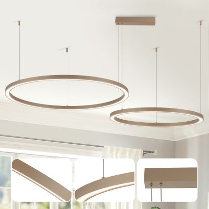 BRILAGI - Suspension LED dimmable sur câble PORTOFINO LED/98W/230V 3000-6000K beige + télécommande