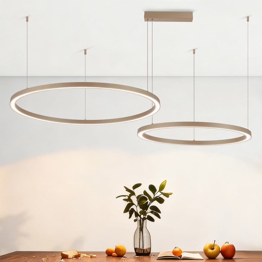 BRILAGI - Suspension LED dimmable sur câble PORTOFINO LED/98W/230V 3000-6000K beige + télécommande