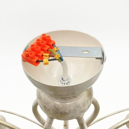 Brilagi - Lustre LED monté en surface ANTICO 5xE27/60W/230V/3000K, patine blanche