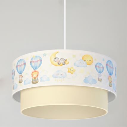 Brilagi - Suspension LED pour enfant sur câble BOBO 1xE27/60W/230V Ø 40 cm blanc/beige/motifs d'animaux