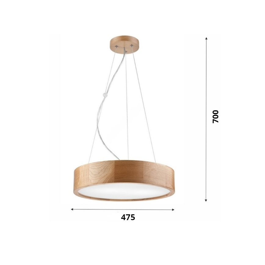 Brilagi - Suspension LED RGBW dimmable sur câble CARVALHO 3xE27/9W/230V 2700-6500K Wi-Fi chêne Ø 47,5 cm