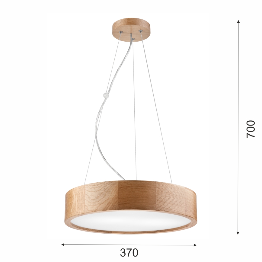 Brilagi - Suspension LED RGBW dimmable sur câble CARVALHO 2xE27/15W/230V 2700-6500K Wi-Fi chêne Ø 37 cm