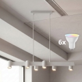 Brilagi - Lustre LED RGBW dimmable sur câble SELE 6xGU10/6,5W/230V 2700-6500K blanc + télécommande