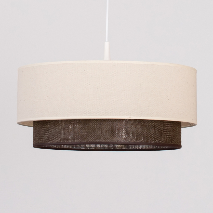 Brilagi - Lustre LED sur câble BOHO STYLE 1xE27/15W/230V Ø 40 cm crème/marron