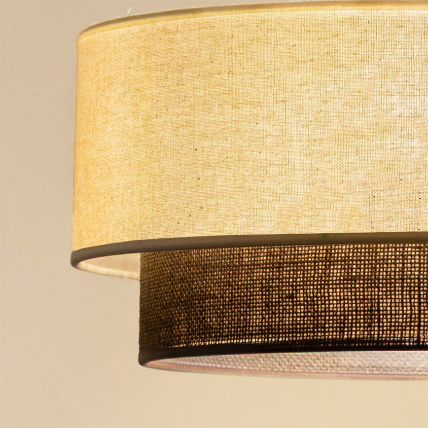 Brilagi - Lustre LED sur câble BOHO STYLE 1xE27/15W/230V Ø 40 cm crème/marron