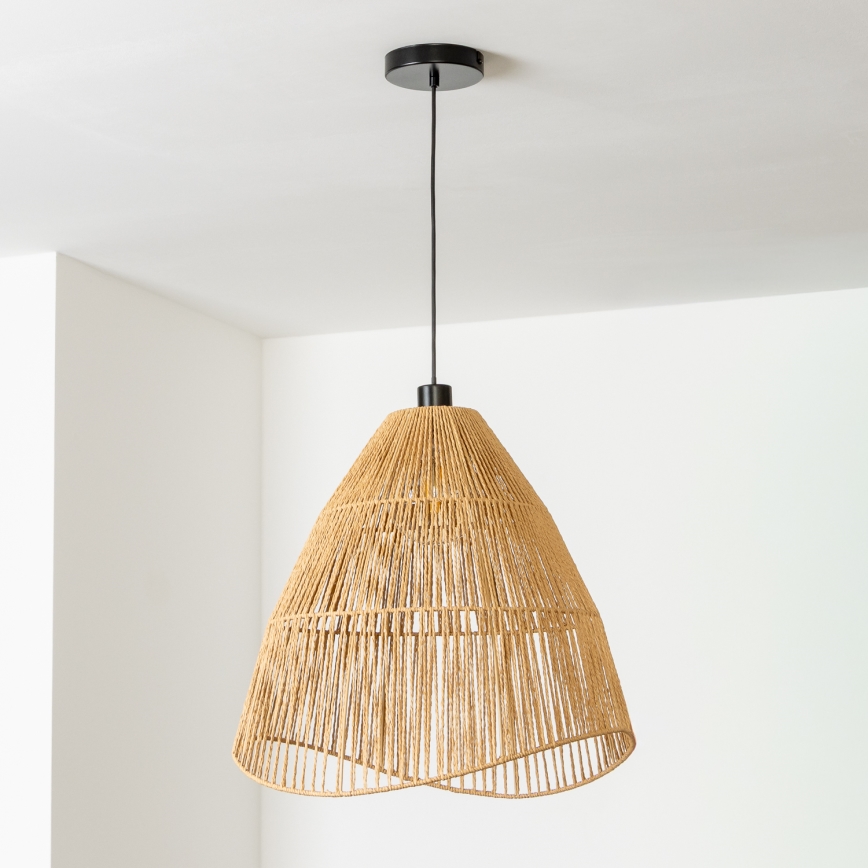 Brilagi - Lustre LED sur câble CERIA BOHO 1xE27/40W/230V Ø 50 cm marron