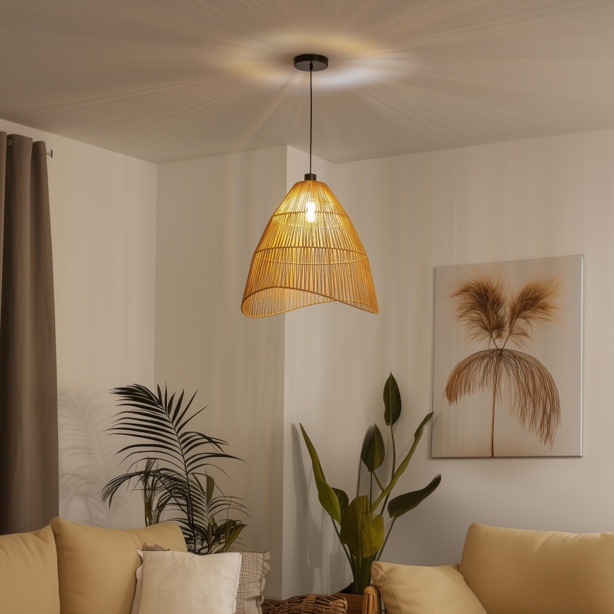 Brilagi - Lustre LED sur câble CERIA BOHO 1xE27/40W/230V Ø 50 cm marron