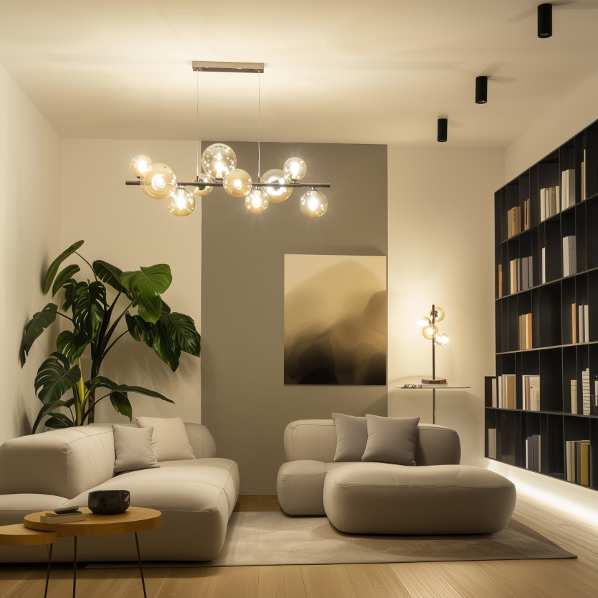 Brilagi - Lustre LED sur câble MILLA 10xG9/3W/230V chrome noir/doré