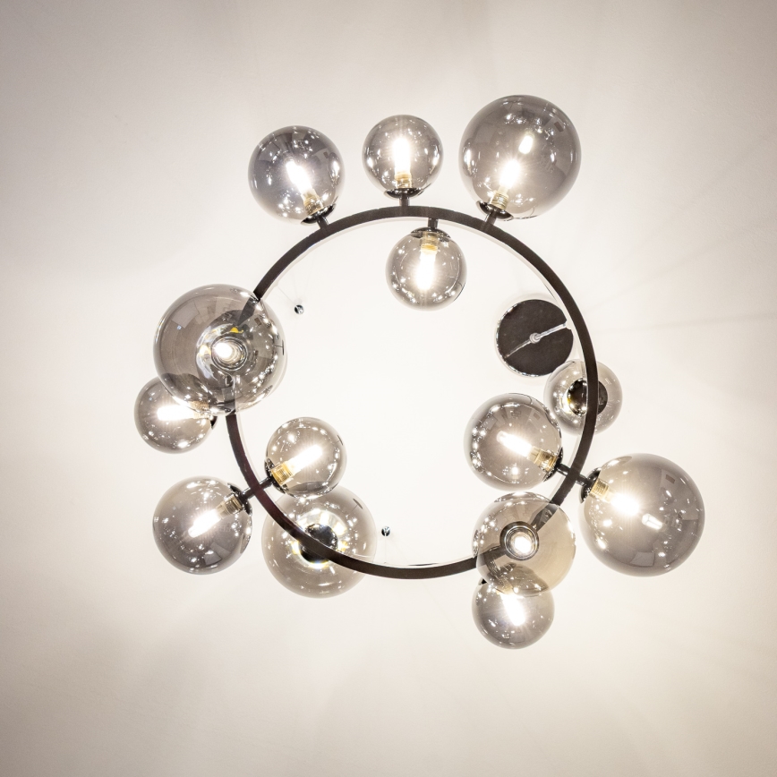 Brilagi - Lustre LED sur câble MILLA 15xG9/3W/230V noir chromé/fumé
