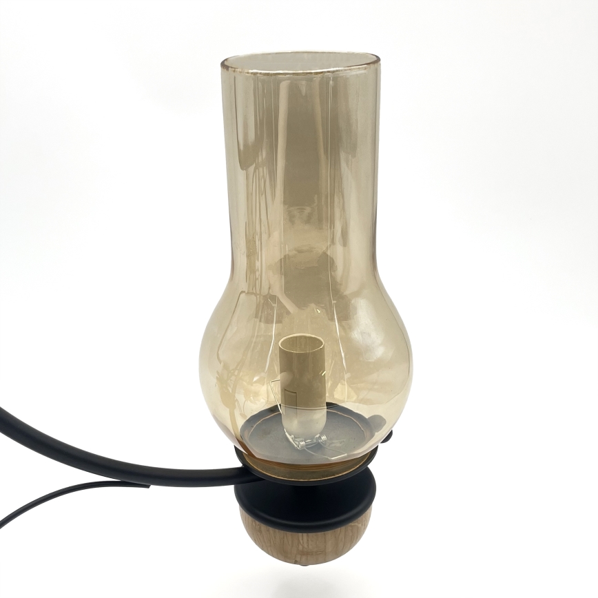 Brilagi - Lustre LED sur chaîne COTTAGE 3xE14/40W/230V chêne/noir/beige fumé