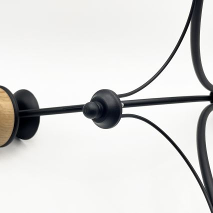 Brilagi - Lustre LED sur chaîne COTTAGE 3xE14/40W/230V chêne/noir/beige fumé