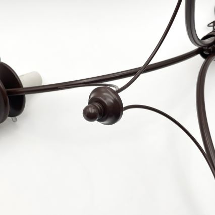 Brilagi - Lustre LED suspendu sur chaîne COTTAGE 3xE14/40W/230V hêtre/marron/blanc