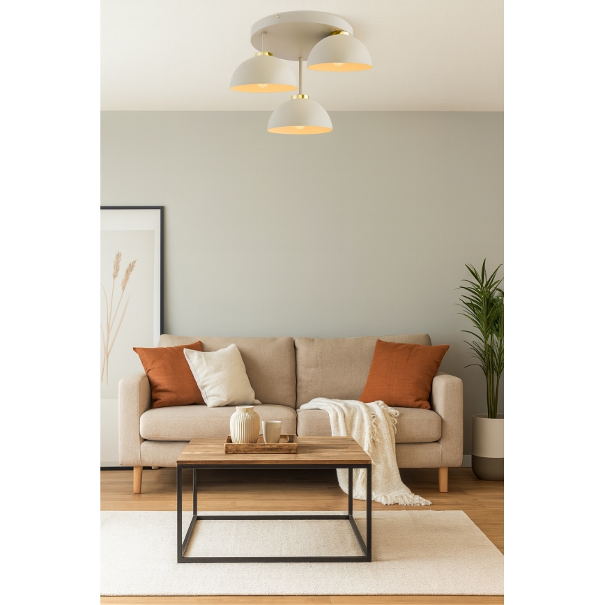 Brilagi - Lustre monté en surface MOON 3xE27/60W/230V beige/doré