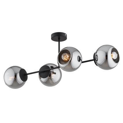 BRILAGI - Lustre plafonnier DIOR 4xE27/60W/230V noir/gris fumé