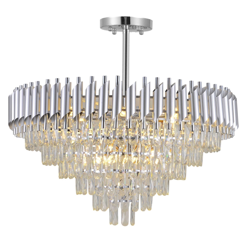 BRILAGI - Lustre plafonnier ECLIPSE 12xE14/10W/230V Ø 78 cm argenté