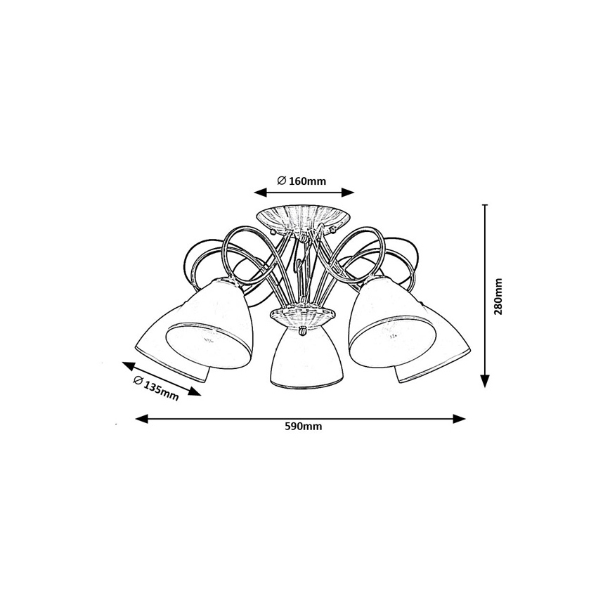 Brilagi - Lustre plafonnier FRED 5xE27/60W/230V Ø 59 cm bronze