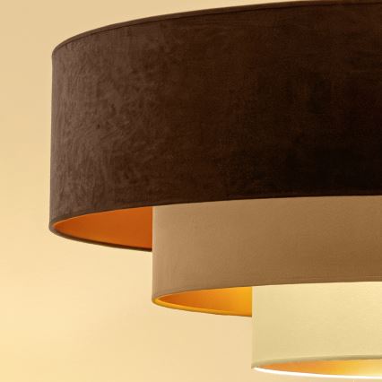 Brilagi - Lustre plafonnier LUNETA 3xE27/60W/230V Ø 80 cm marron/beige/crème