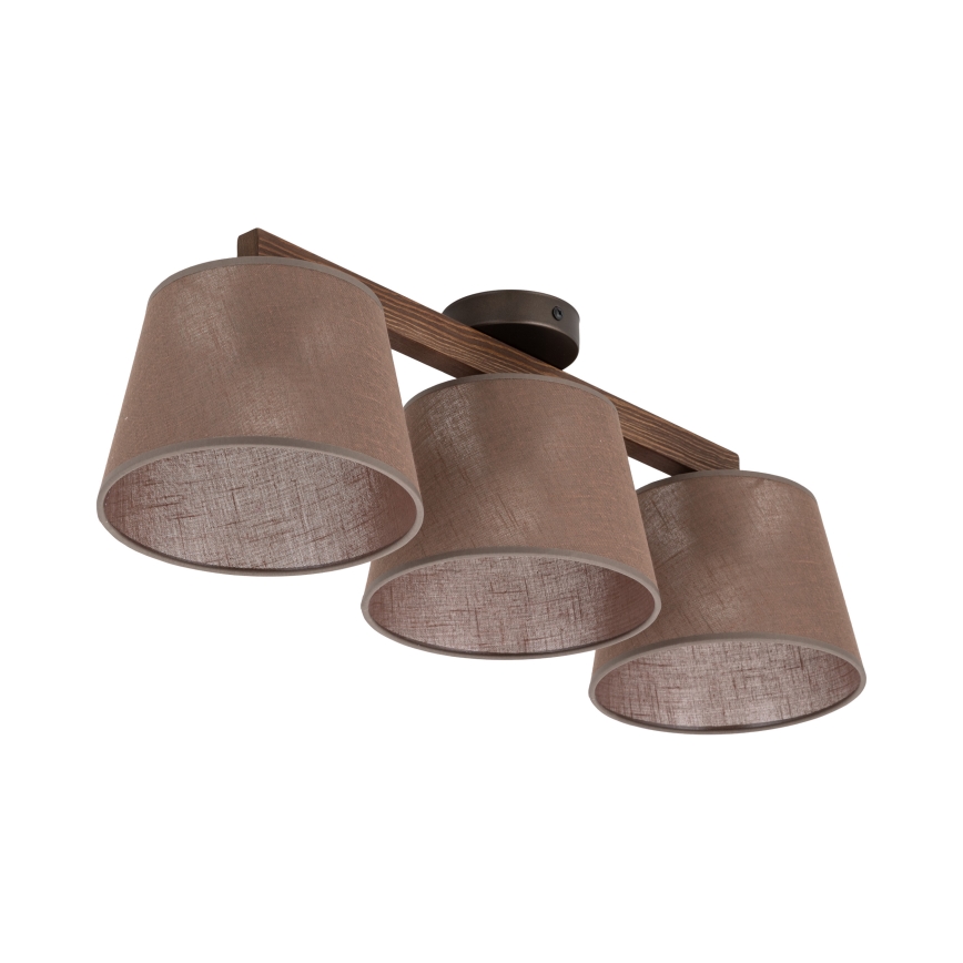 Brilagi - Lustre semi-plafonnier LATTE 3xE27/15W/230V pin/brun