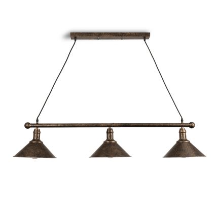 BRILAGI - Lustre sur câble FORGE 3xE27/60W/230V cuivre/patiné