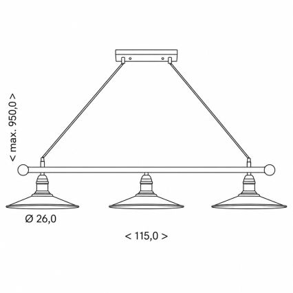 BRILAGI - Lustre sur câble FORGE 3xE27/60W/230V cuivre/patiné