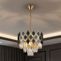 Brilagi - Lustre sur chaîne CRISTAL 5xE14/40W/230V diam. 38 cm doré/noir
