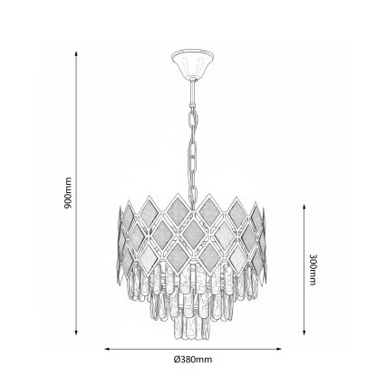 Brilagi - Lustre sur chaîne CRISTAL 5xE14/40W/230V diam. 38 cm doré/noir