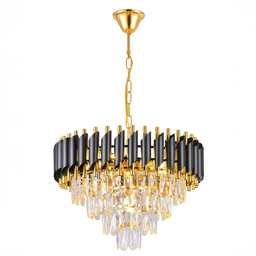 Brilagi - Lustre sur chaîne ECLIPSE 7xE14/10W/230V Ø 48 cm, noir/doré