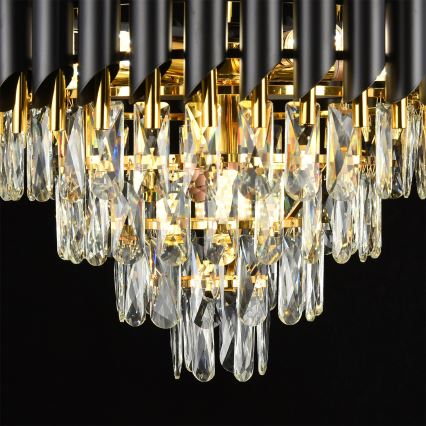 Brilagi - Lustre sur chaîne ECLIPSE 7xE14/10W/230V Ø 48 cm, noir/doré