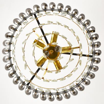 Brilagi - Lustre sur chaîne ECLIPSE 7xE14/10W/230V Ø 48 cm, noir/doré