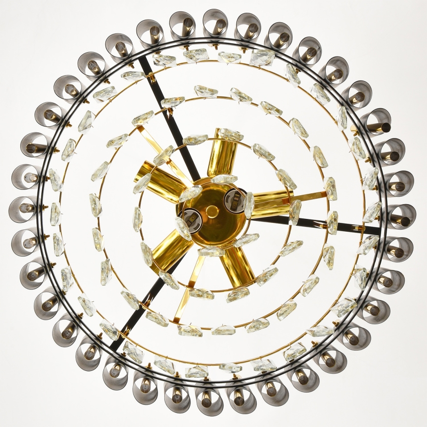 Brilagi - Lustre sur chaîne ECLIPSE 7xE14/10W/230V Ø 48 cm, noir/doré