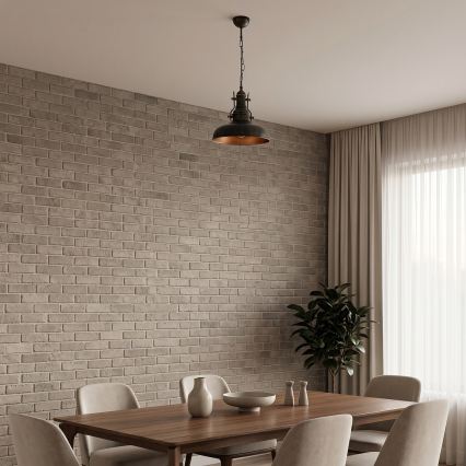 Brilagi - Lustre sur chaîne PYRONIC 1xE27/40W/230V Ø 32 cm bronze/patiné
